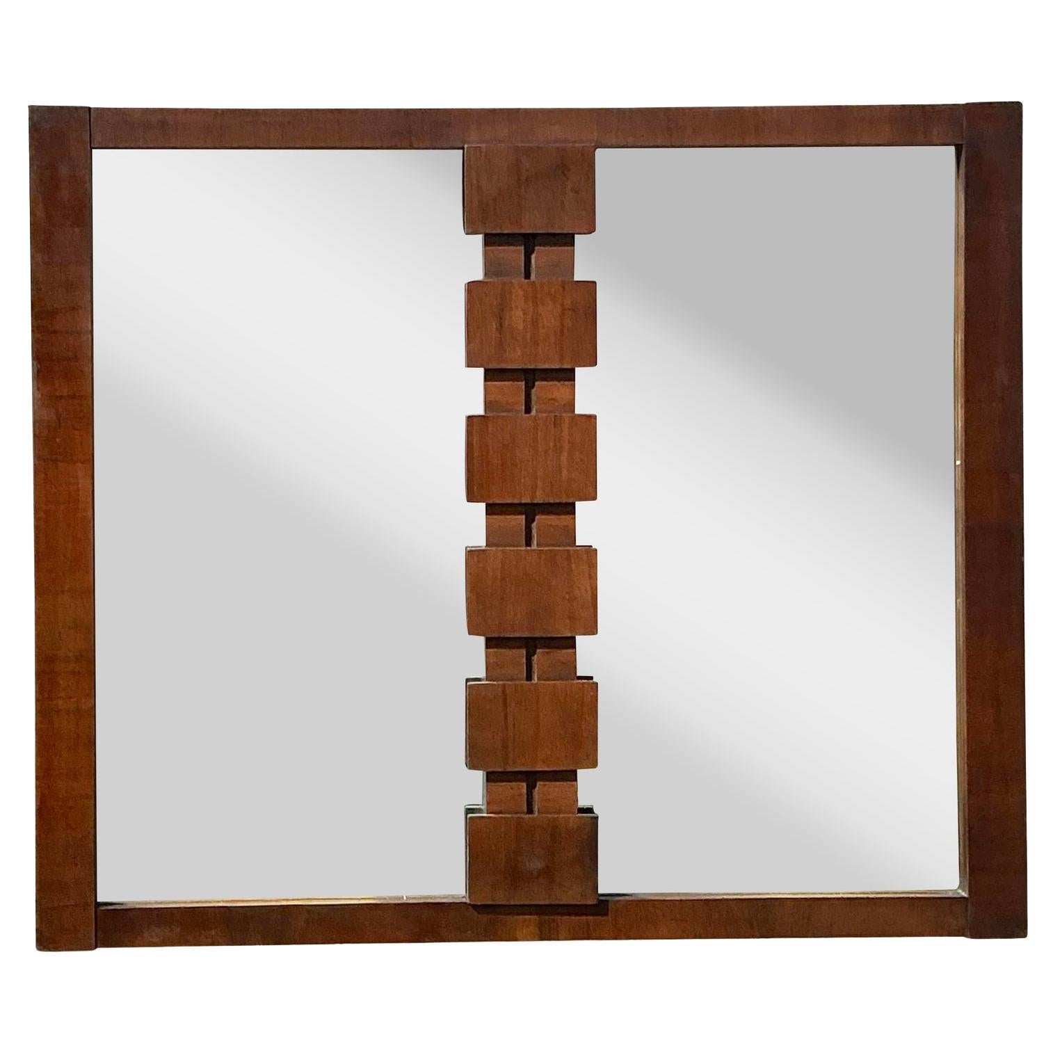 Vintage Mid-Century Modern Brutalist Mirror