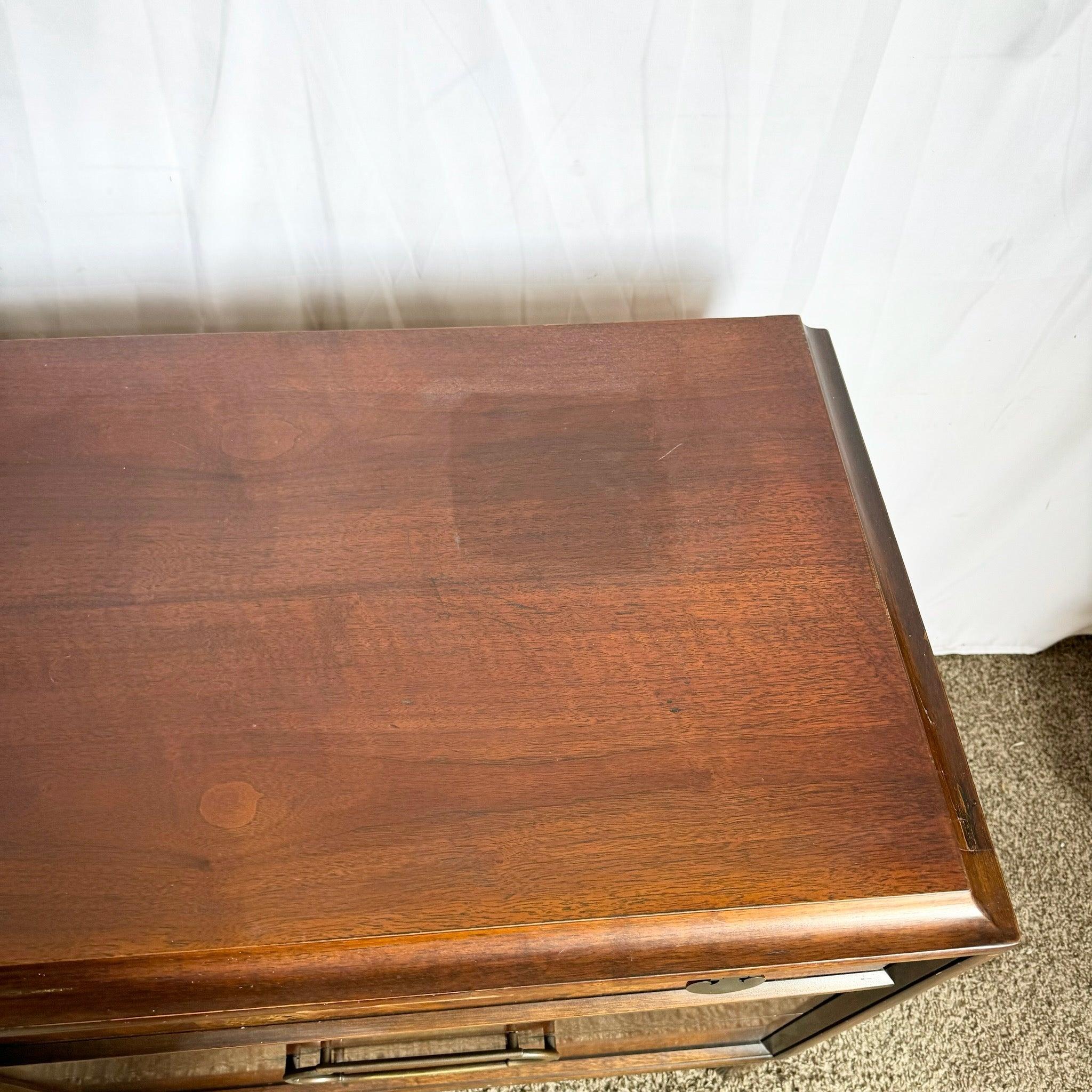 Vintage Mid Century Modern Burl Wood Dresser by Thomasville For Sale 5