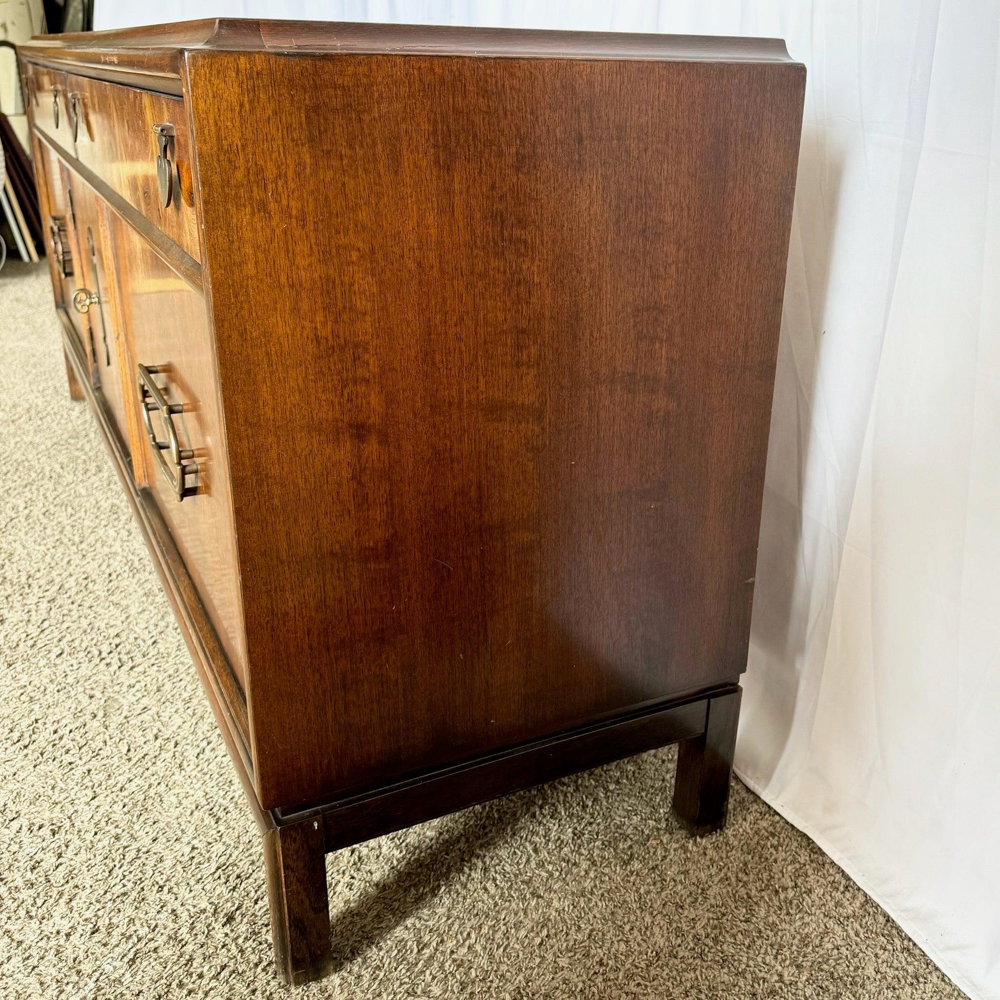 American Vintage Mid Century Modern Burl Wood Dresser by Thomasville For Sale