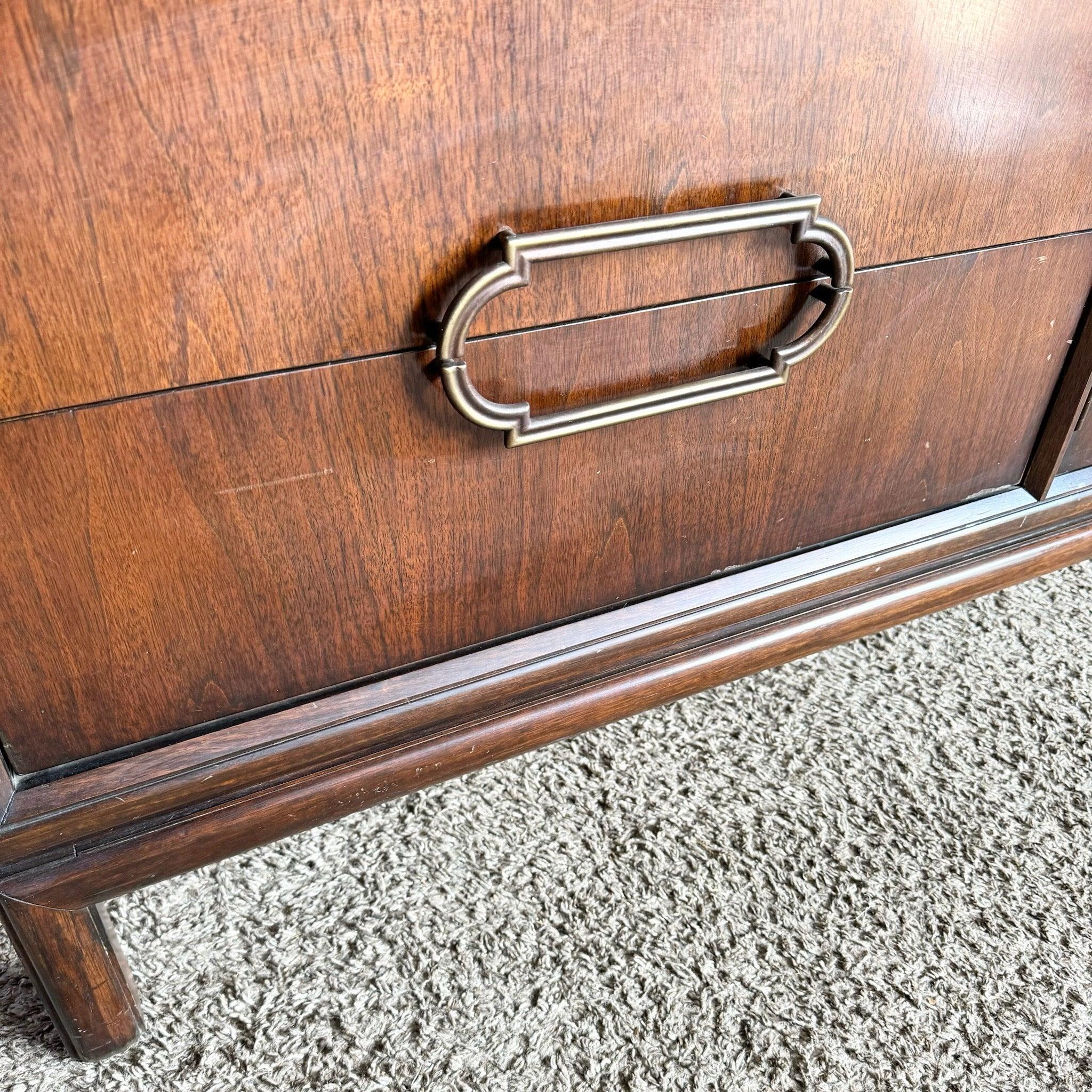 Vintage Mid Century Modern Burl Wood Dresser by Thomasville For Sale 3