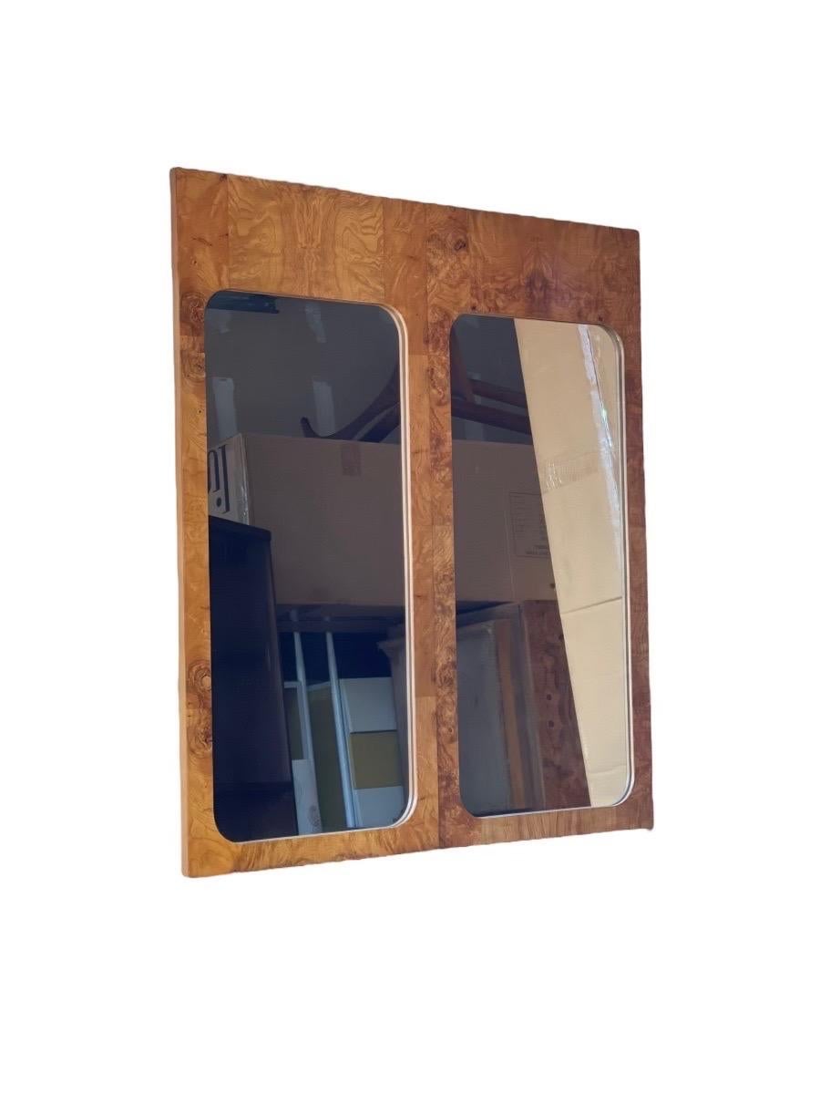 Vintage Mid-Century Modern Burl Wood Mirror by Lane Set of 2 In Good Condition For Sale In Seattle, WA