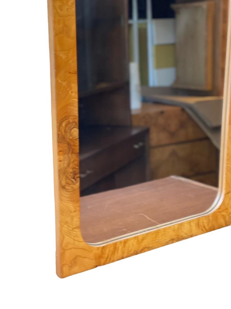 Late 20th Century Vintage Mid-Century Modern Burl Wood Mirror by Lane Set of 2 For Sale