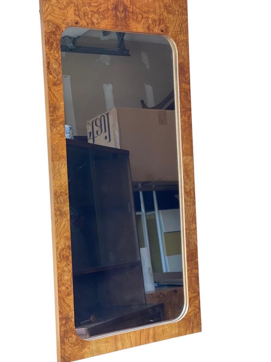 Vintage Mid-Century Modern Burl Wood Mirror by Lane Set of 2 For Sale 3