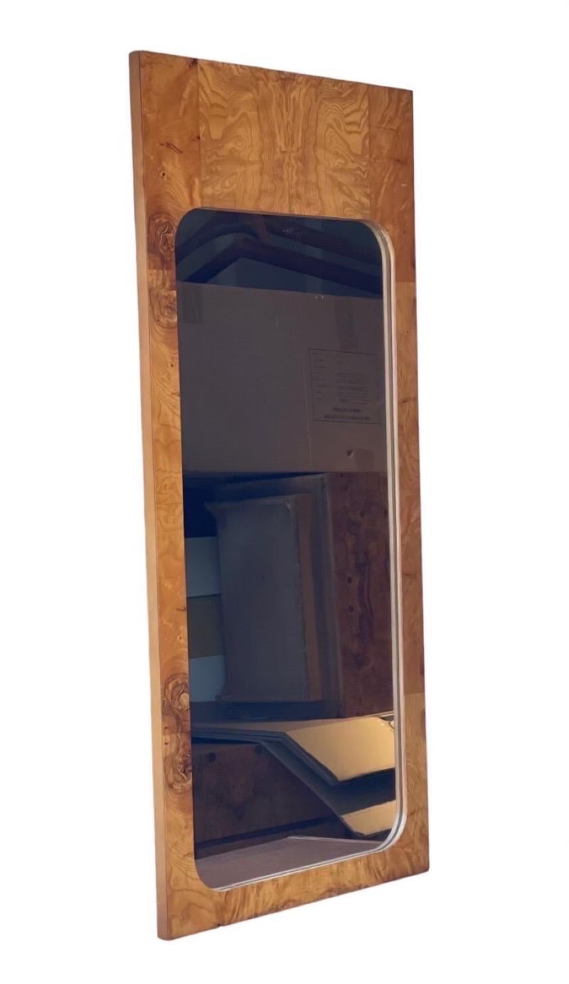 Vintage Mid-Century Modern Burl Wood Mirror by Lane Set of 2 For Sale 4