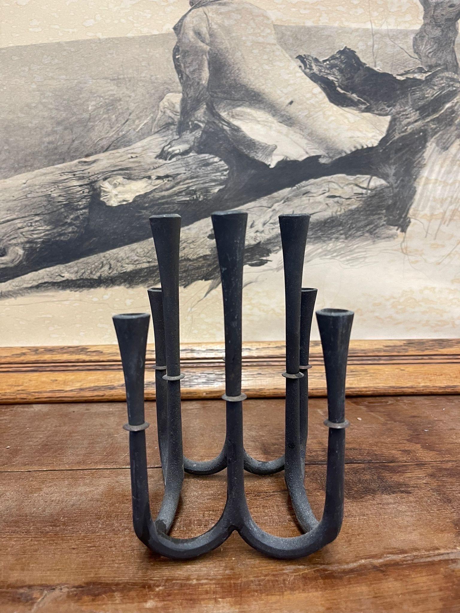Vintage-Kerzenhalter aus der Mitte des Jahrhunderts von Jens H. Quistgaar für Dansk Design. (Stahl) im Angebot