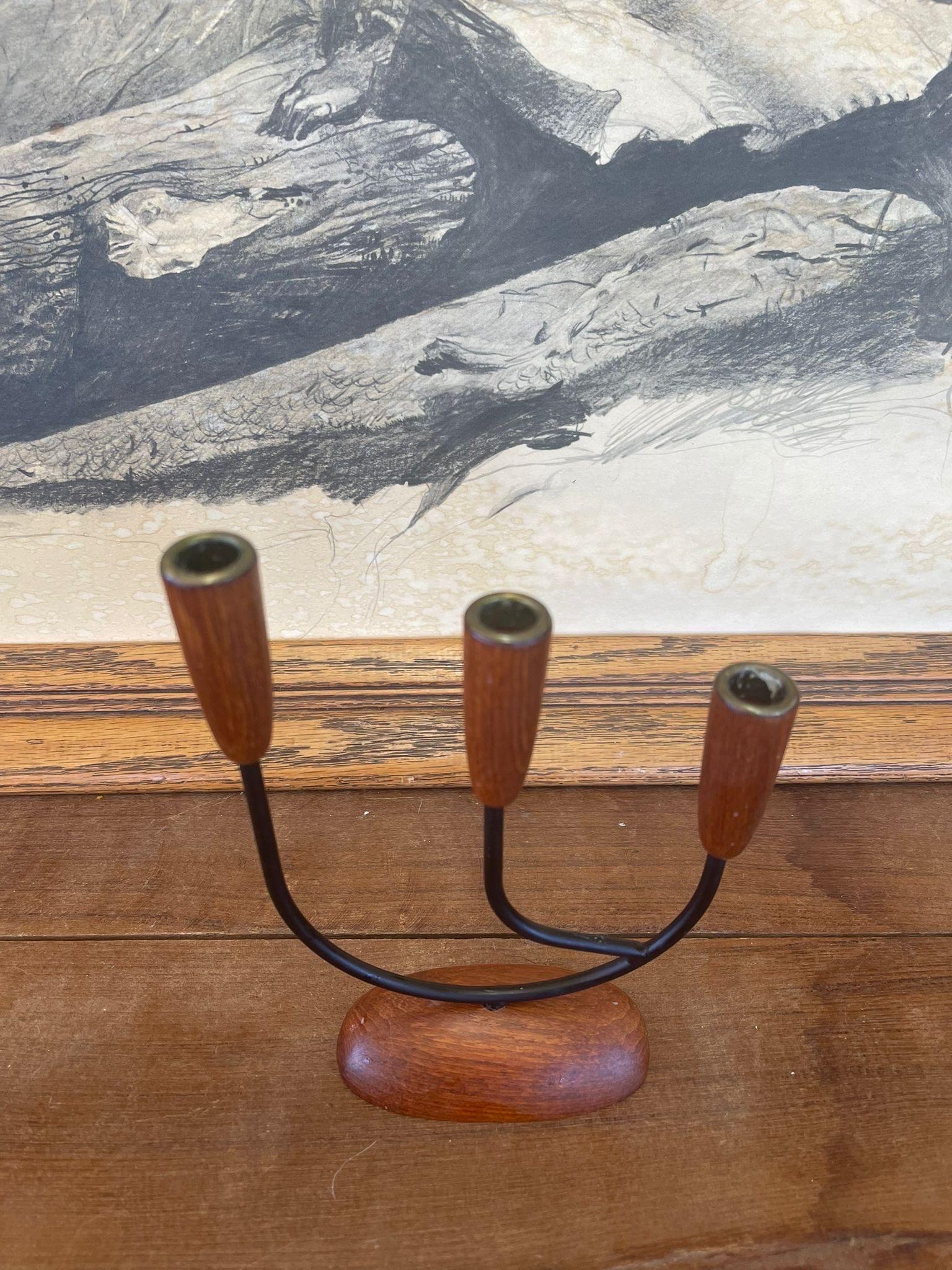 Late 20th Century Vintage Mid Century Modern Candlestick Holder Decor For Sale