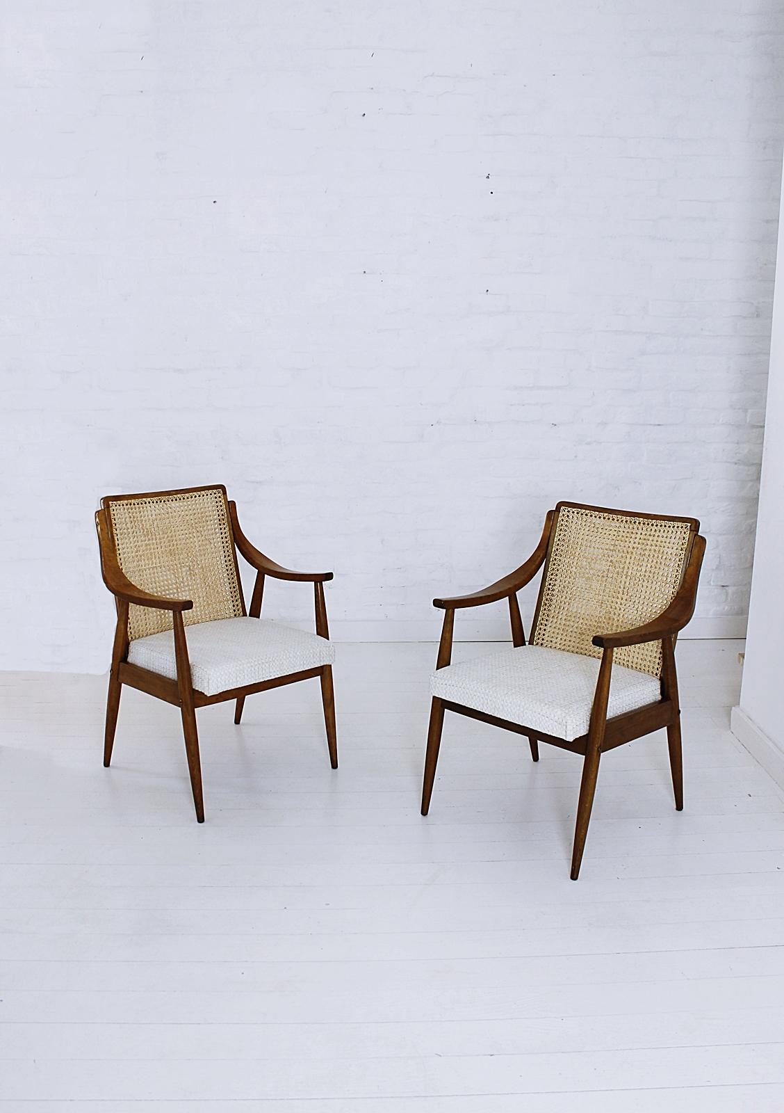 mid century cane chair