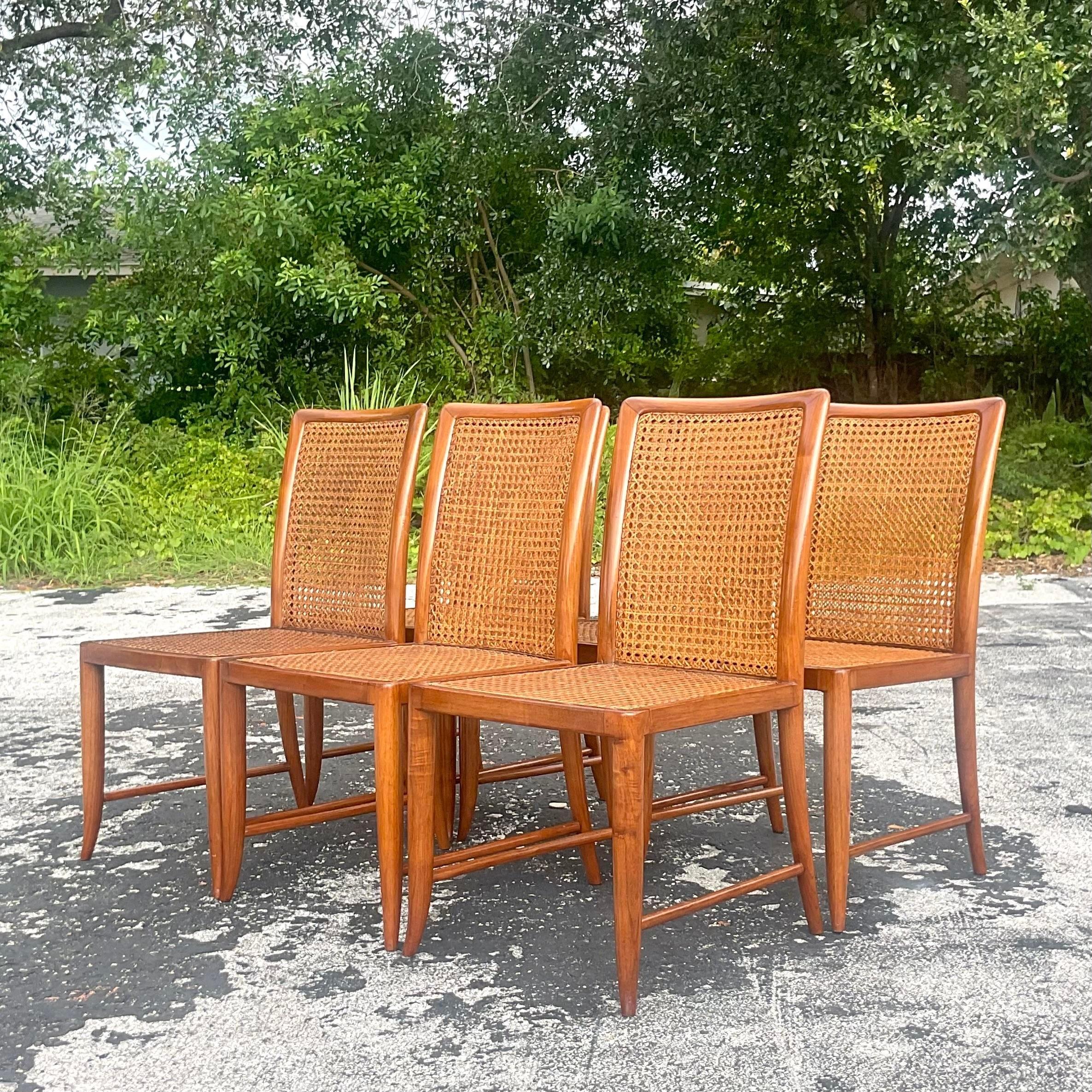 Vintage Mid-Century Modern Cane Dining Chairs - Set of 6 For Sale at ...