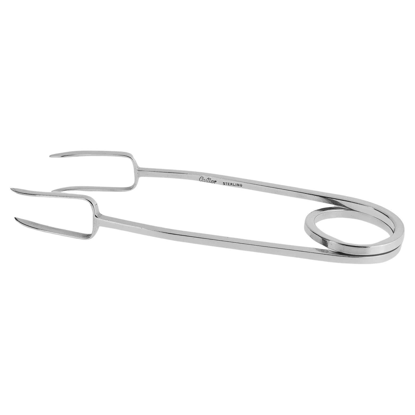 Vintage Mid-Century Modern Cartier Sterling Silver Ice Tongs