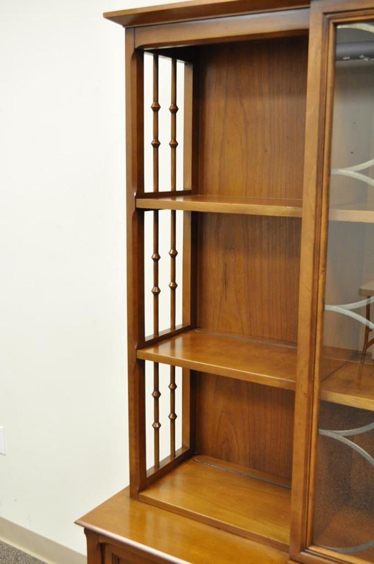 American Vintage Mid-Century Modern Century Furniture Walnut China Cabinet Bookcase