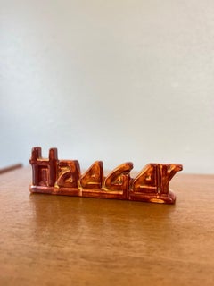 Vintage Mid-Century Modern Ceramic Orange Pen Holder by Royal Haeger