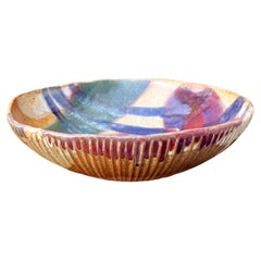 Vintage Mid Century Modern Ceramic Studio Signed Stamped Pottery Bowl. 