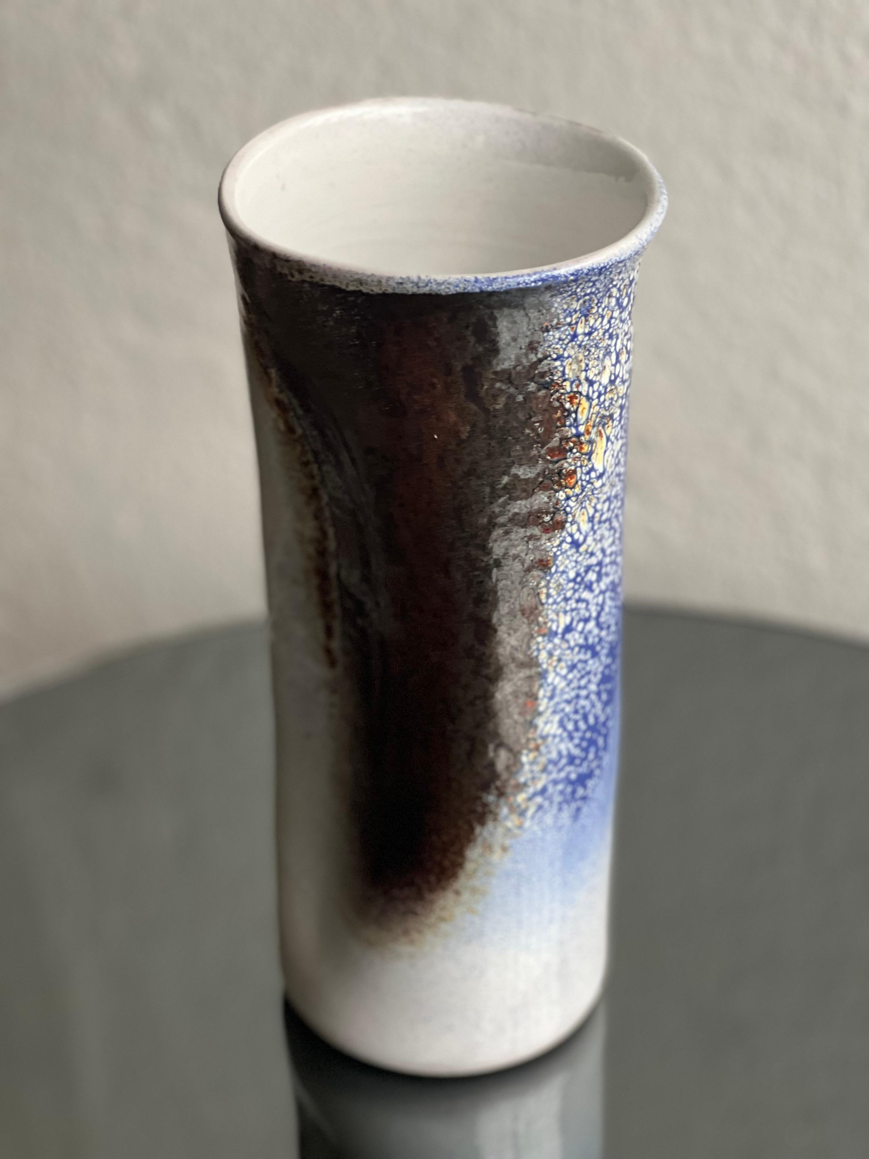 Vintage-Vase aus Keramik, handbemalt, Mid-Century Modern, Vintage  Italienisch Pino Castagna im Angebot 1