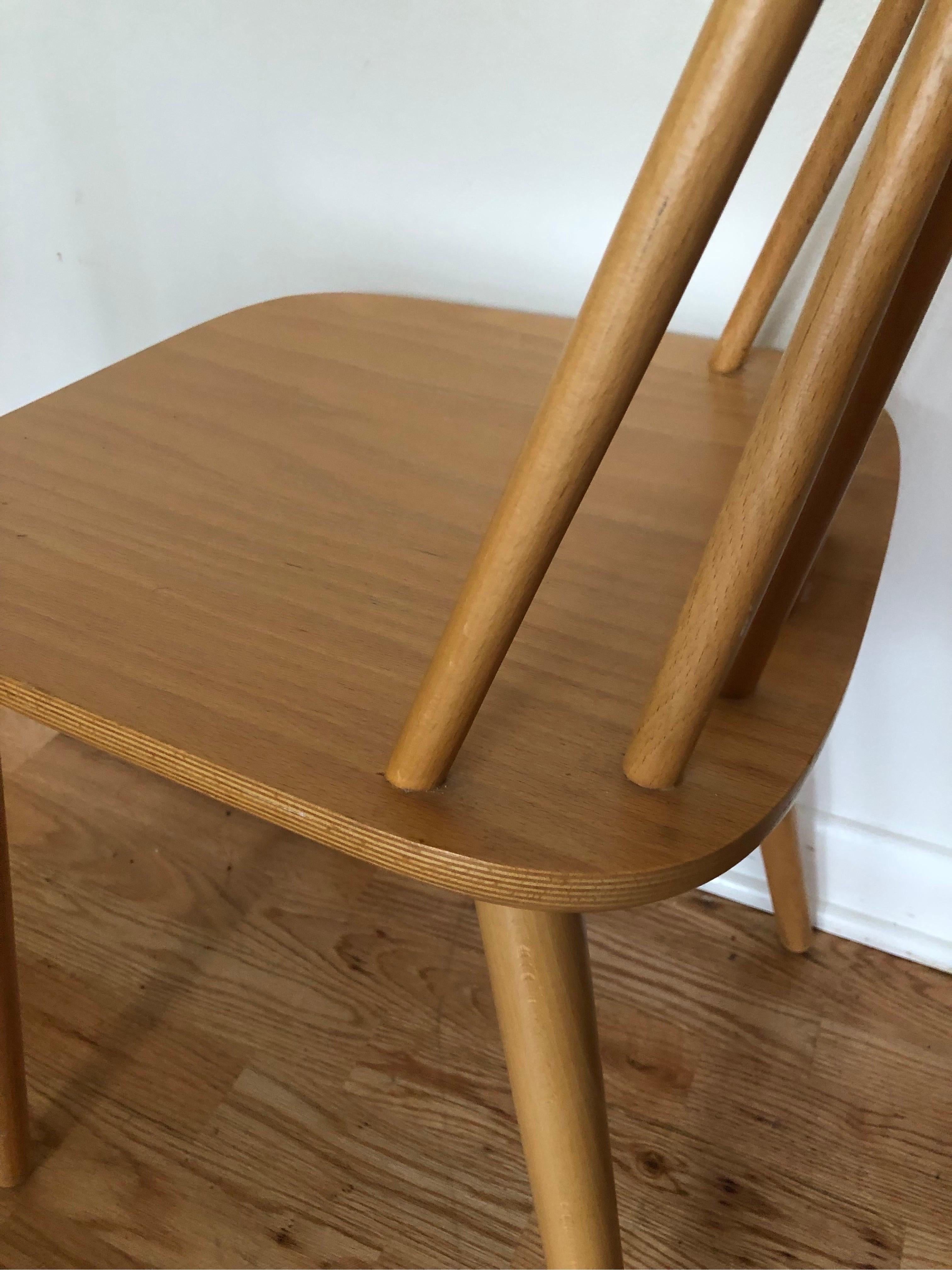 Vintage Mid Century Modern Chair Made in by Poland Radomsko In Good Condition For Sale In Seattle, WA