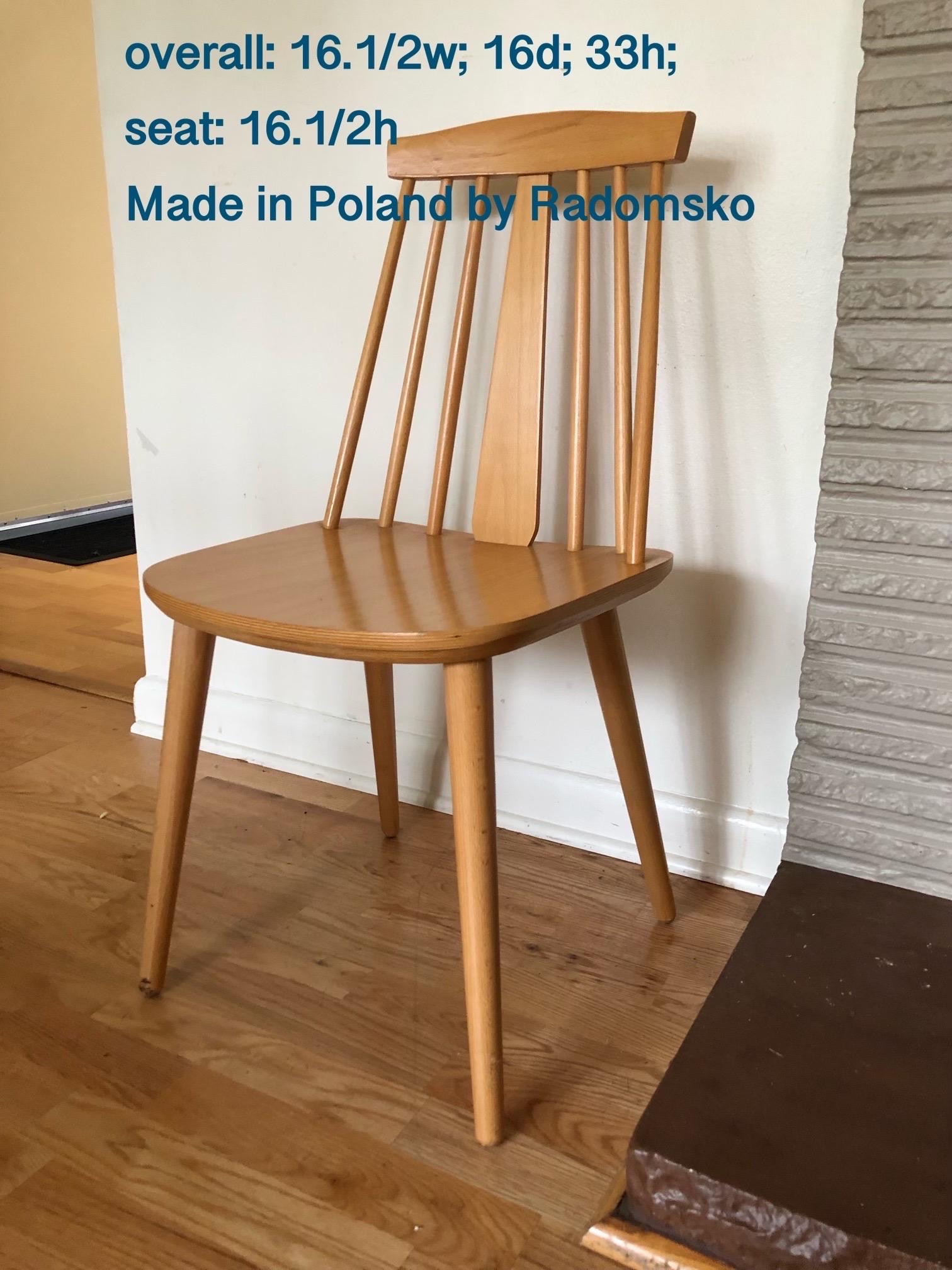 Late 20th Century Vintage Mid Century Modern Chair Made in by Poland Radomsko For Sale
