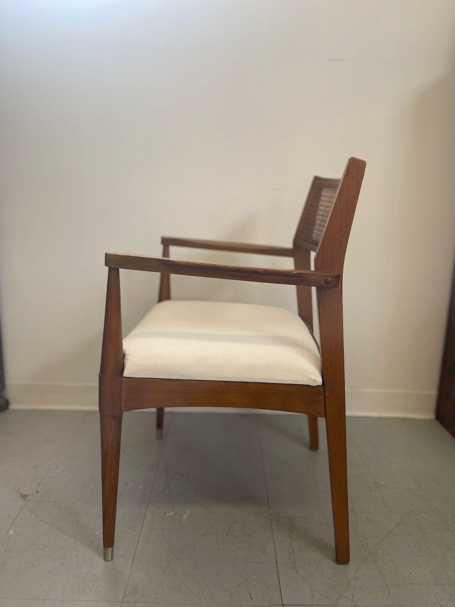 Mid-Century Modern Vintage Mid Century Modern Chair With Rattan Backing For Sale