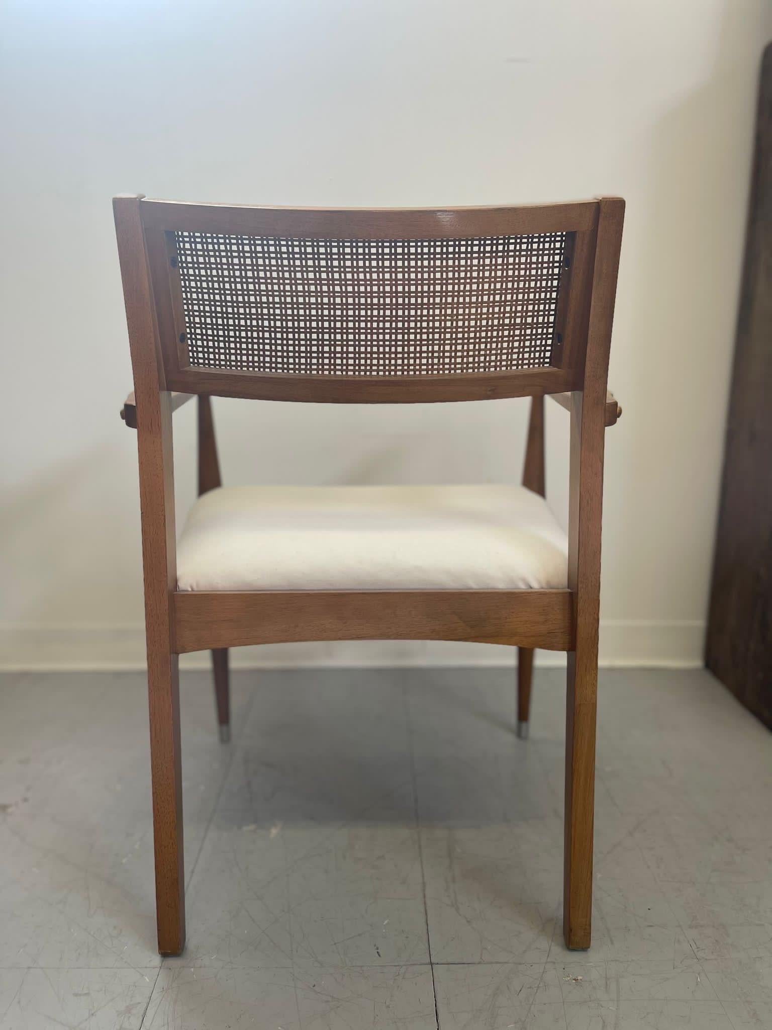 Vintage Mid Century Modern Chair With Rattan Backing In Good Condition For Sale In Seattle, WA