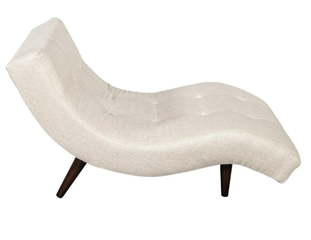Fabric Vintage Mid-Century Modern Chaise Lounge Recamier