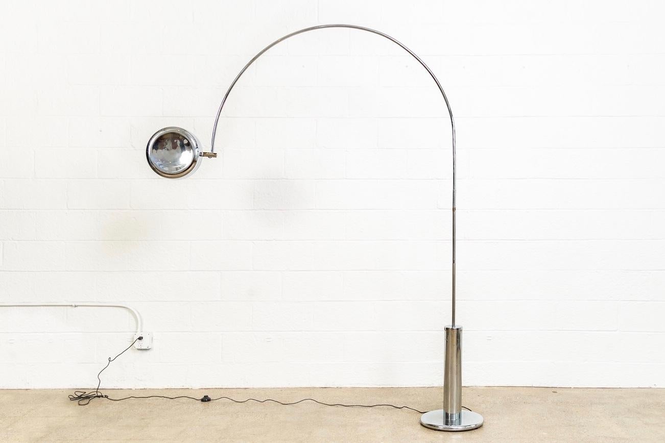 Mid-20th Century Vintage Mid-Century Modern Chrome Arc Floor Lamp, 1960s