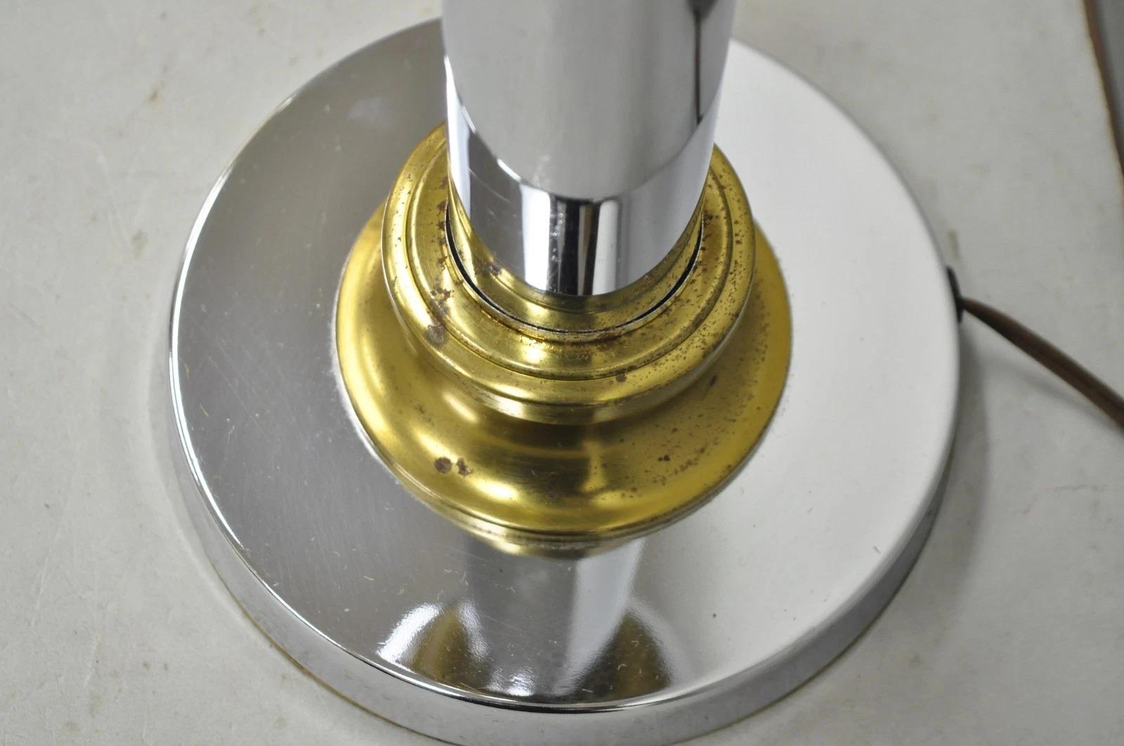 Lampe de table Vintage Mid Century Modern Chrome Ball and Column George Kovacs Style en vente 2