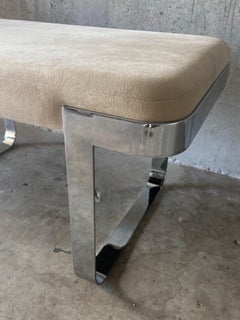 Vintage Mid Century Modern Chrome Bench by Trimark