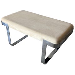 Vintage Mid Century Modern Chrome Bench by Trimark