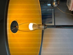 Vintage mid century modern chrome floor lamp with a glass table, circa 1960s