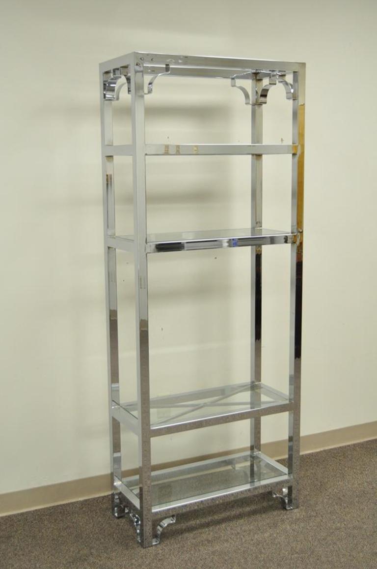 chrome and glass bookcase