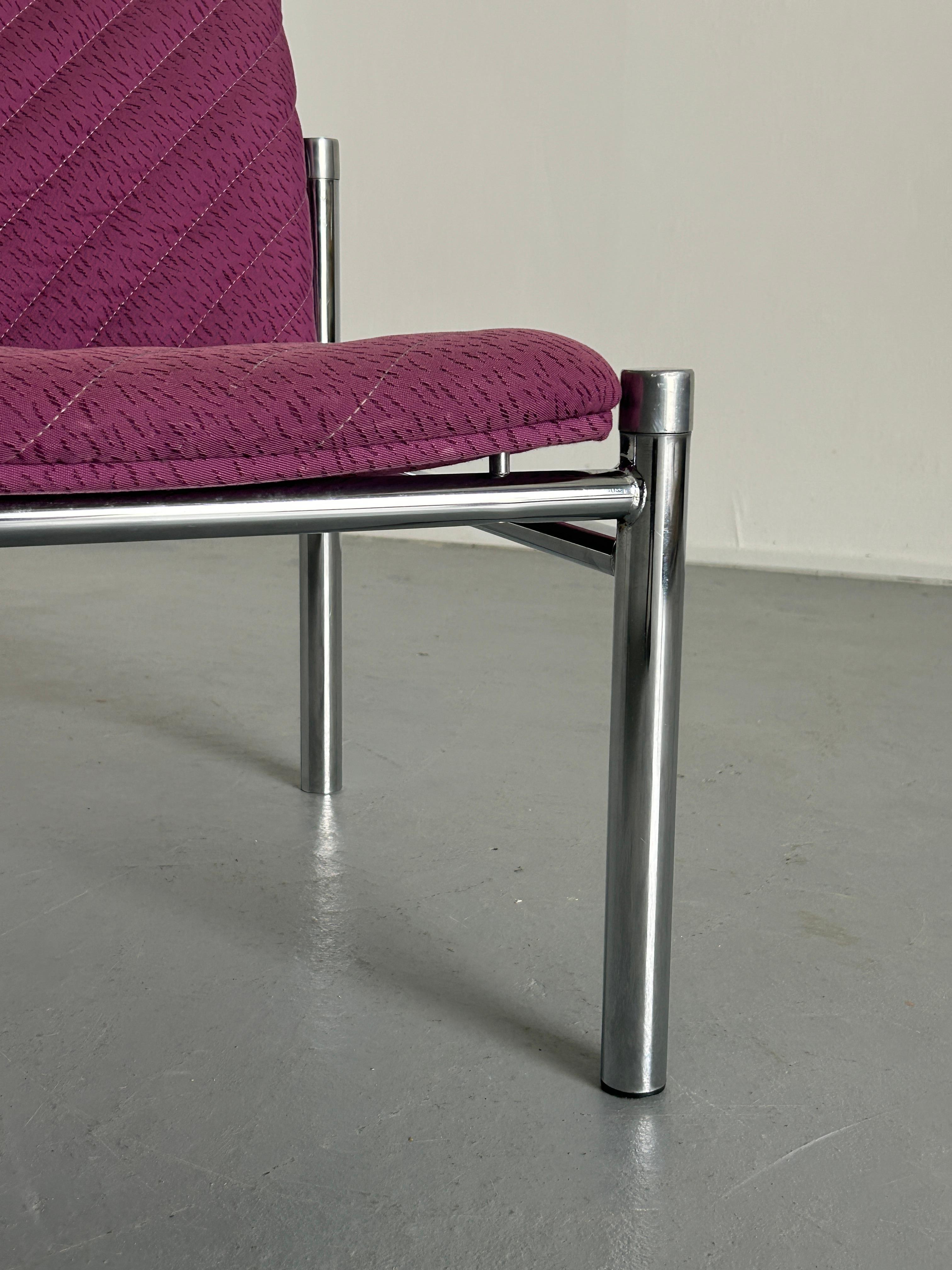 Vintage Mid-Century Modern Chrome Loveseat Sofa by Wiesner Hager, 1980s Austria 4