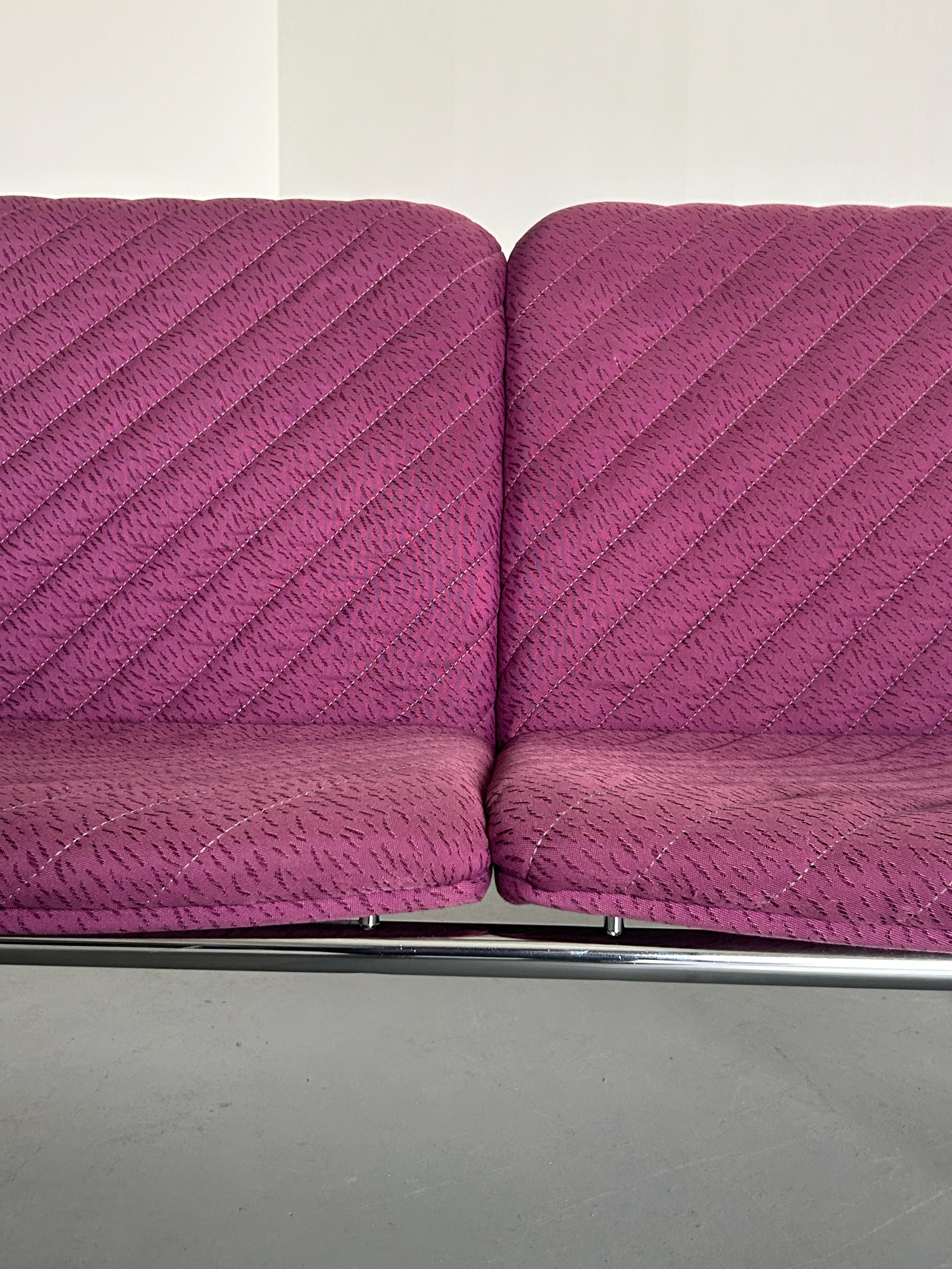 Vintage Mid-Century Modern Chrome Loveseat Sofa by Wiesner Hager, 1980s Austria 5