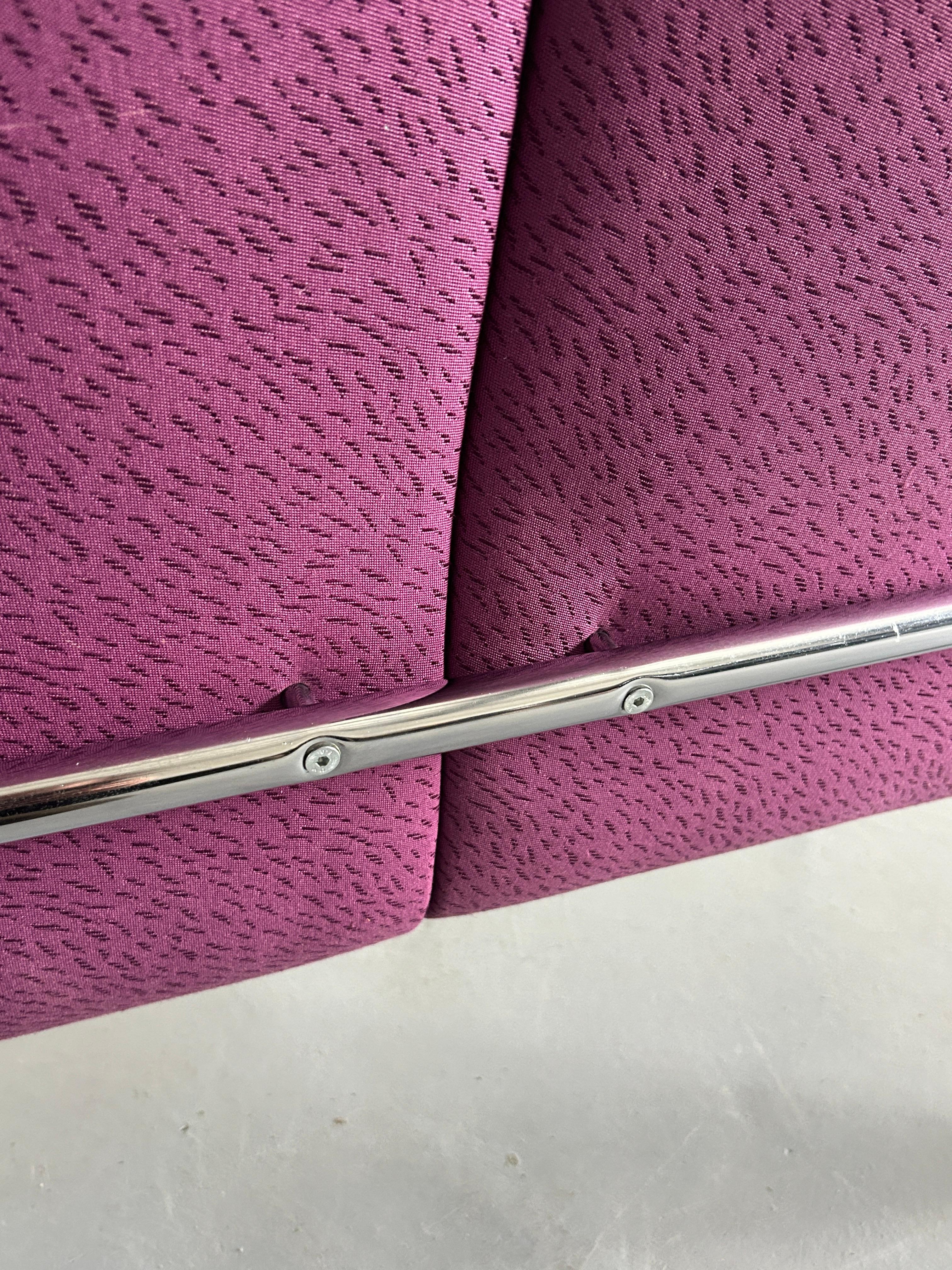 Vintage Mid-Century Modern Chrome Loveseat Sofa by Wiesner Hager, 1980s Austria 7