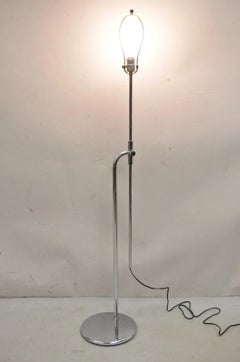 Vintage Mid Century Modern Chrome Modernist Adjustable "Saxophone" Floor Lamp