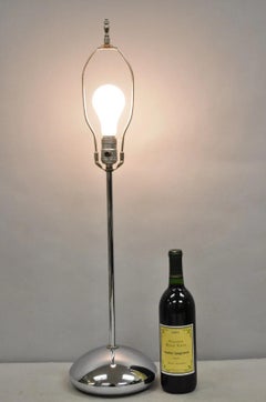 Vintage Mid Century Modern Chrome Modernist Table Lamp w/ Sculpted Base
