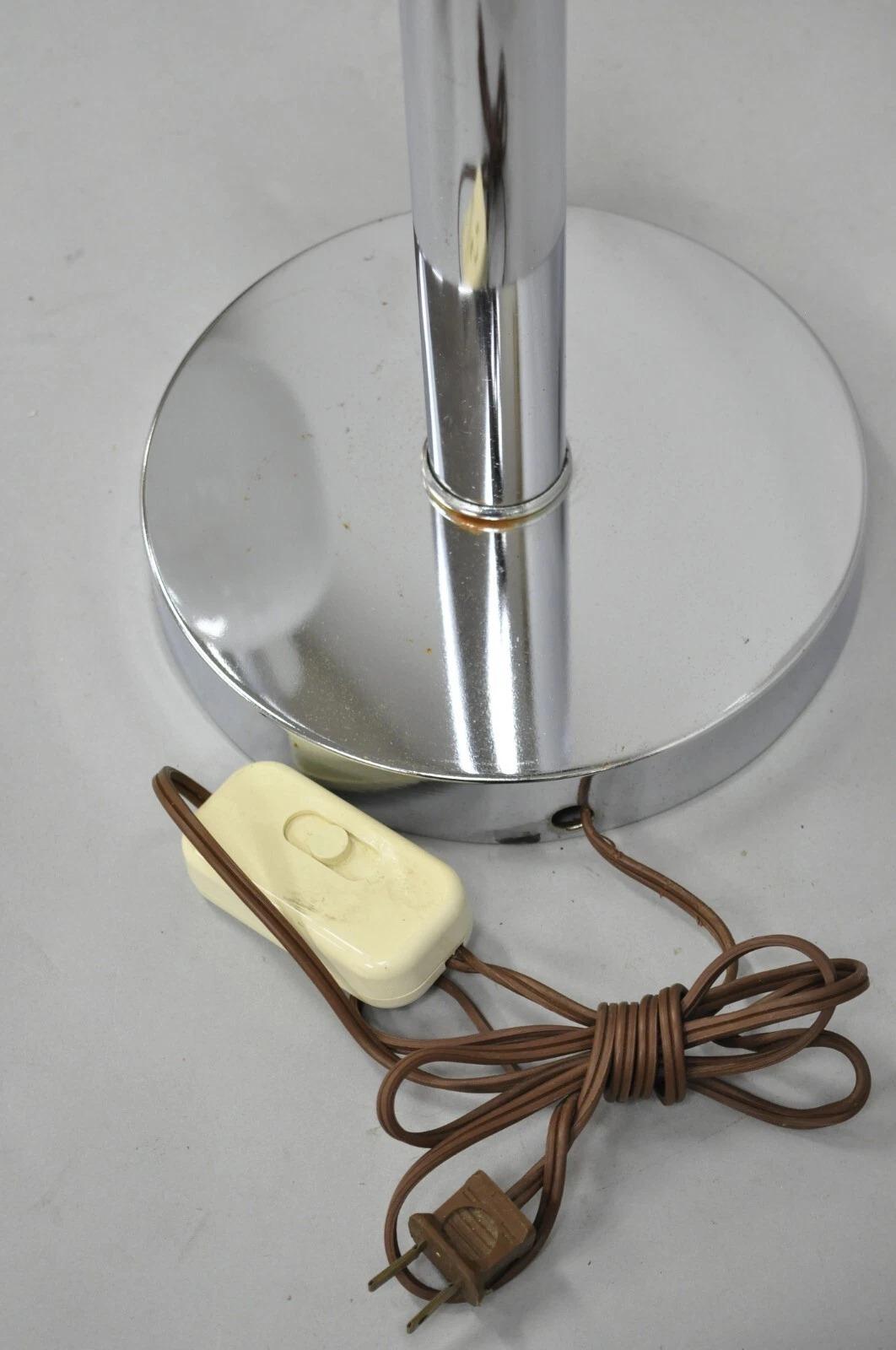 Vintage Mid Century Modern Chrome Space Age 5 Light Sculptural Table Lamp im Angebot 4
