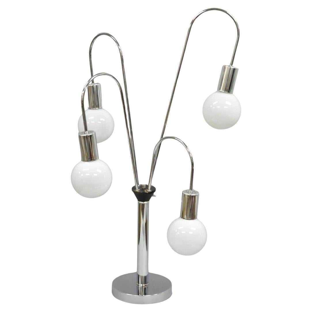 Vintage Mid Century Modern Chrome Space Age 5 Light Sculptural Table Lamp im Angebot