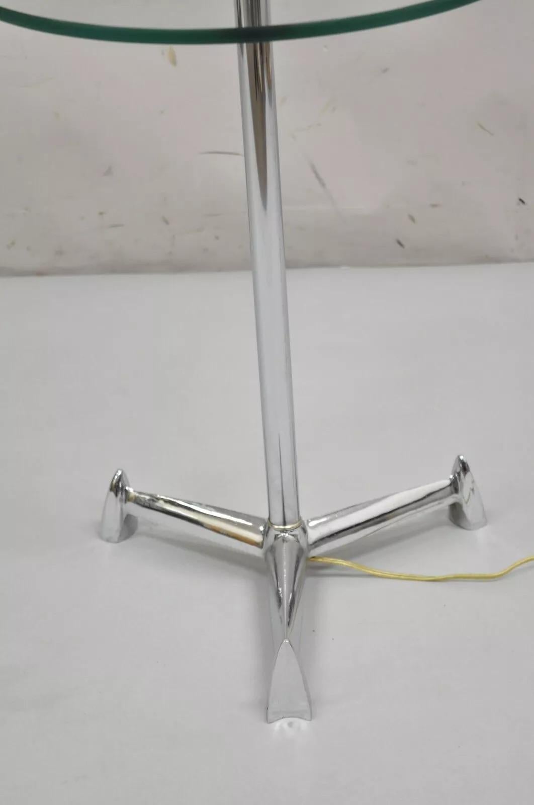 Vintage Mid-Century Modern Chrom Space Age Dreibein-Beistelltisch-Stehlampe, Mid-Century Modern im Angebot 3