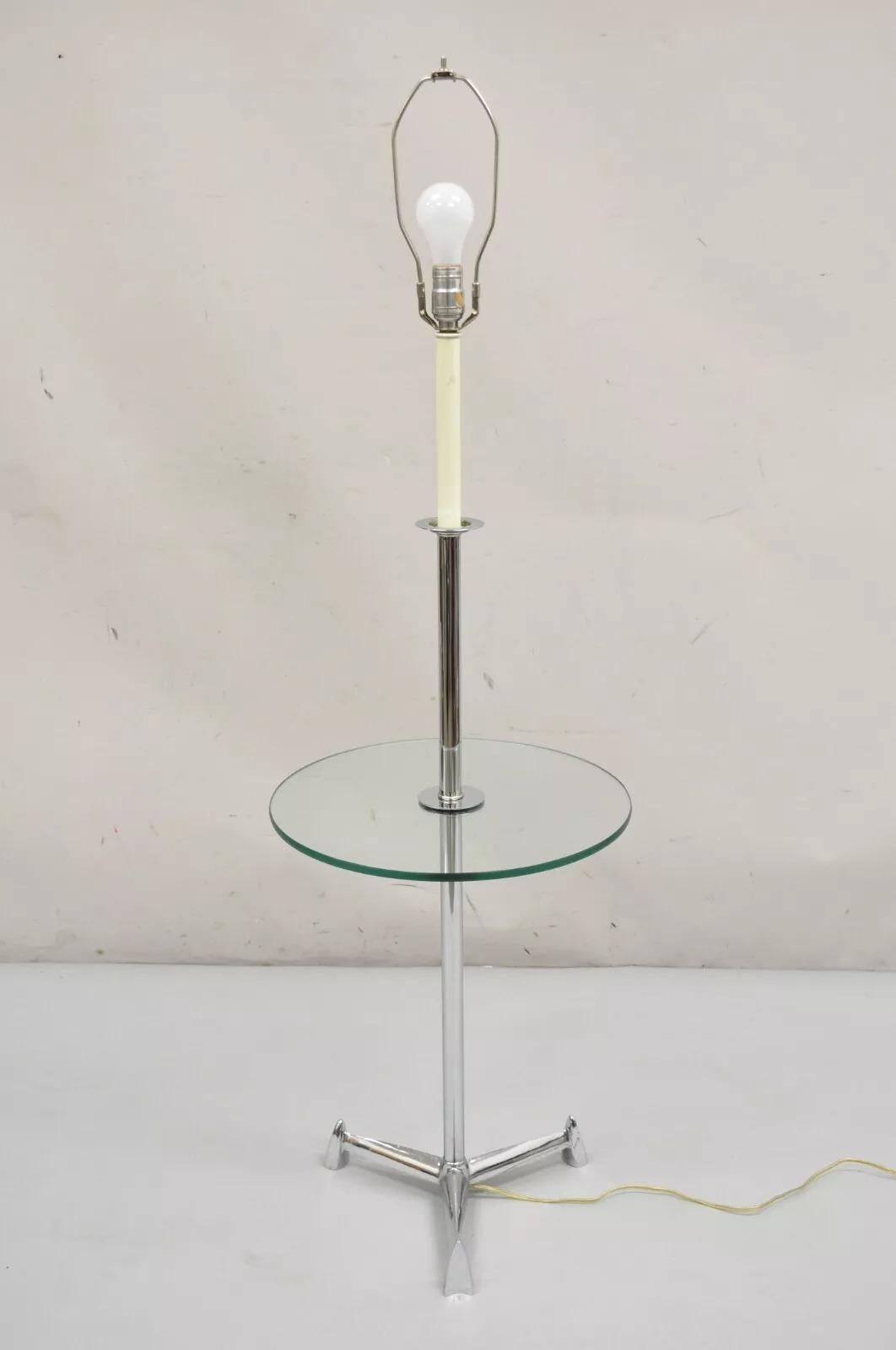 Vintage Mid-Century Modern Chrom Space Age Dreibein-Beistelltisch-Stehlampe, Mid-Century Modern im Angebot 4