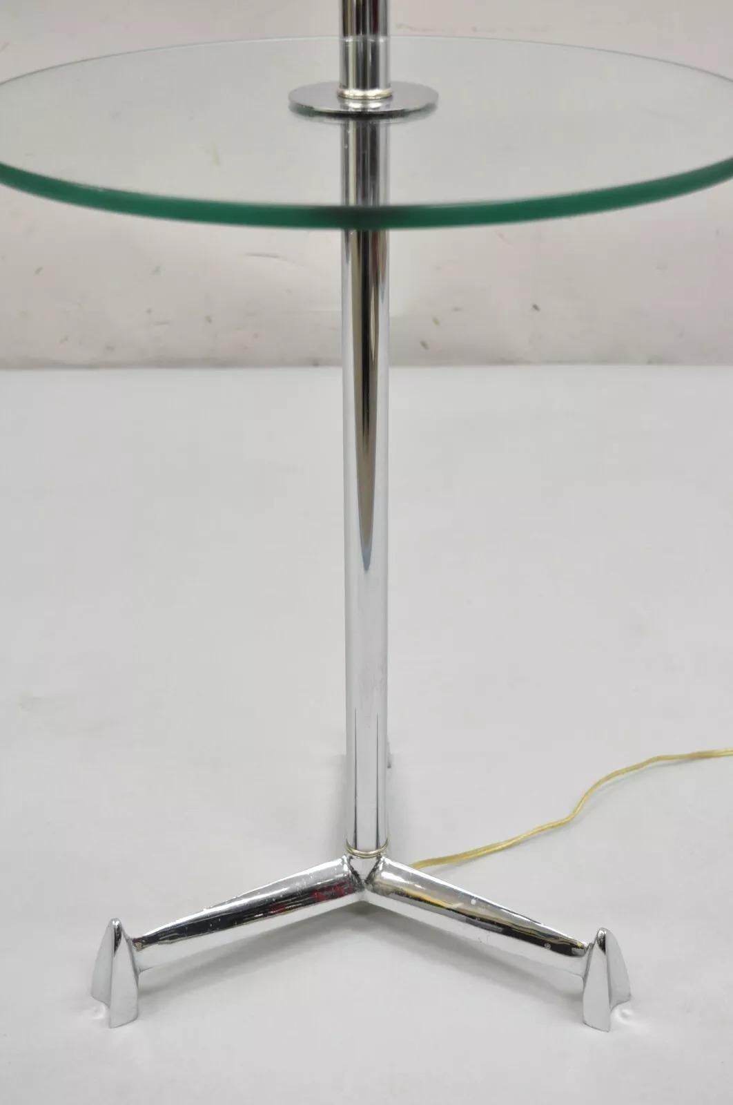 Vintage Mid-Century Modern Chrom Space Age Dreibein-Beistelltisch-Stehlampe, Mid-Century Modern (20. Jahrhundert) im Angebot