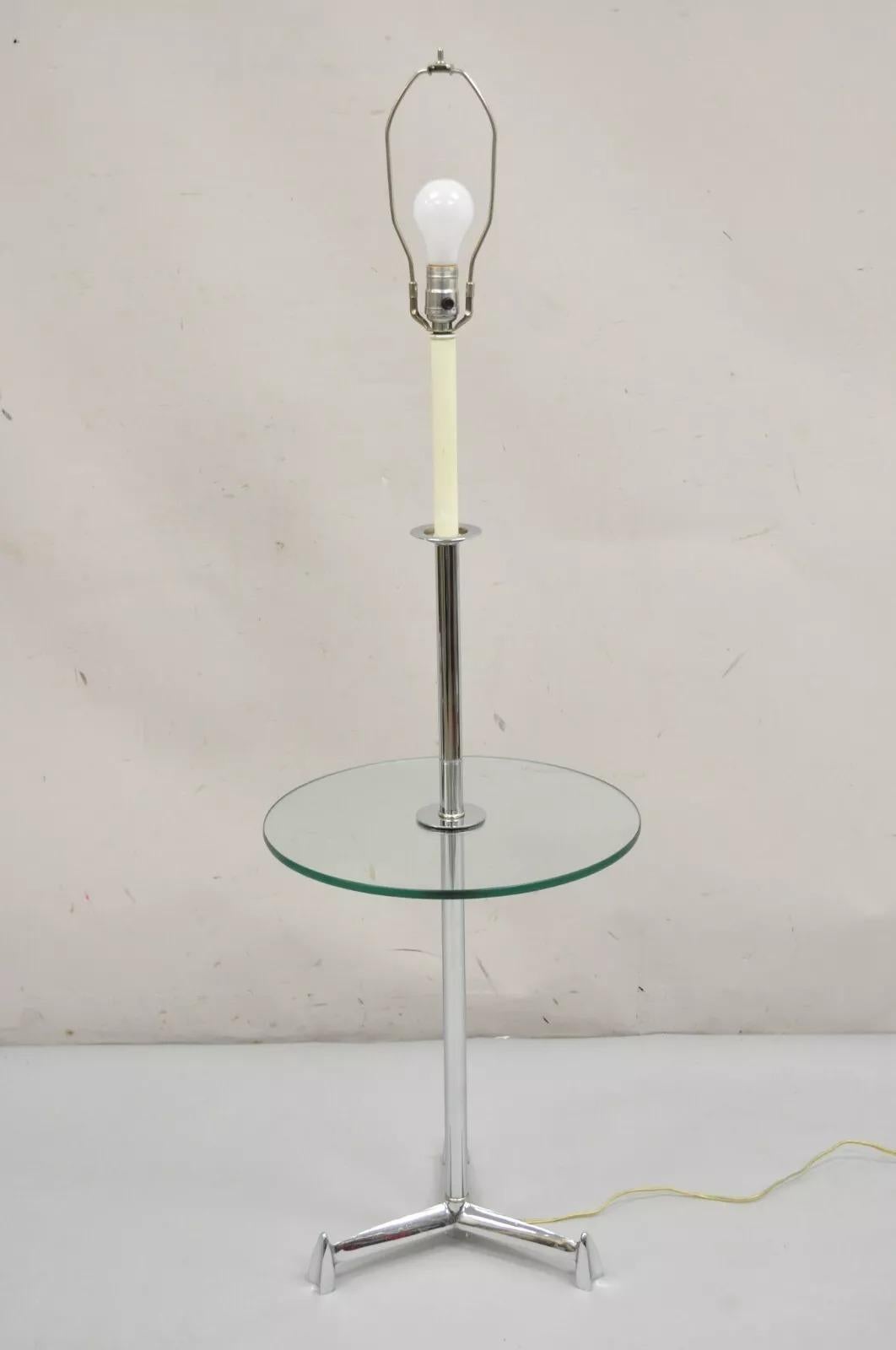Vintage Mid-Century Modern Chrom Space Age Dreibein-Beistelltisch-Stehlampe, Mid-Century Modern im Angebot 2