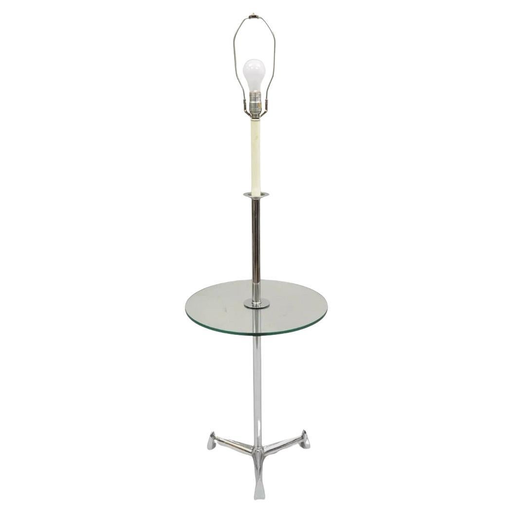 Vintage Mid-Century Modern Chrom Space Age Dreibein-Beistelltisch-Stehlampe, Mid-Century Modern im Angebot