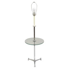 Vintage Mid Century Modern Chrome Space Age Tripod Base Side Table Floor Lamp