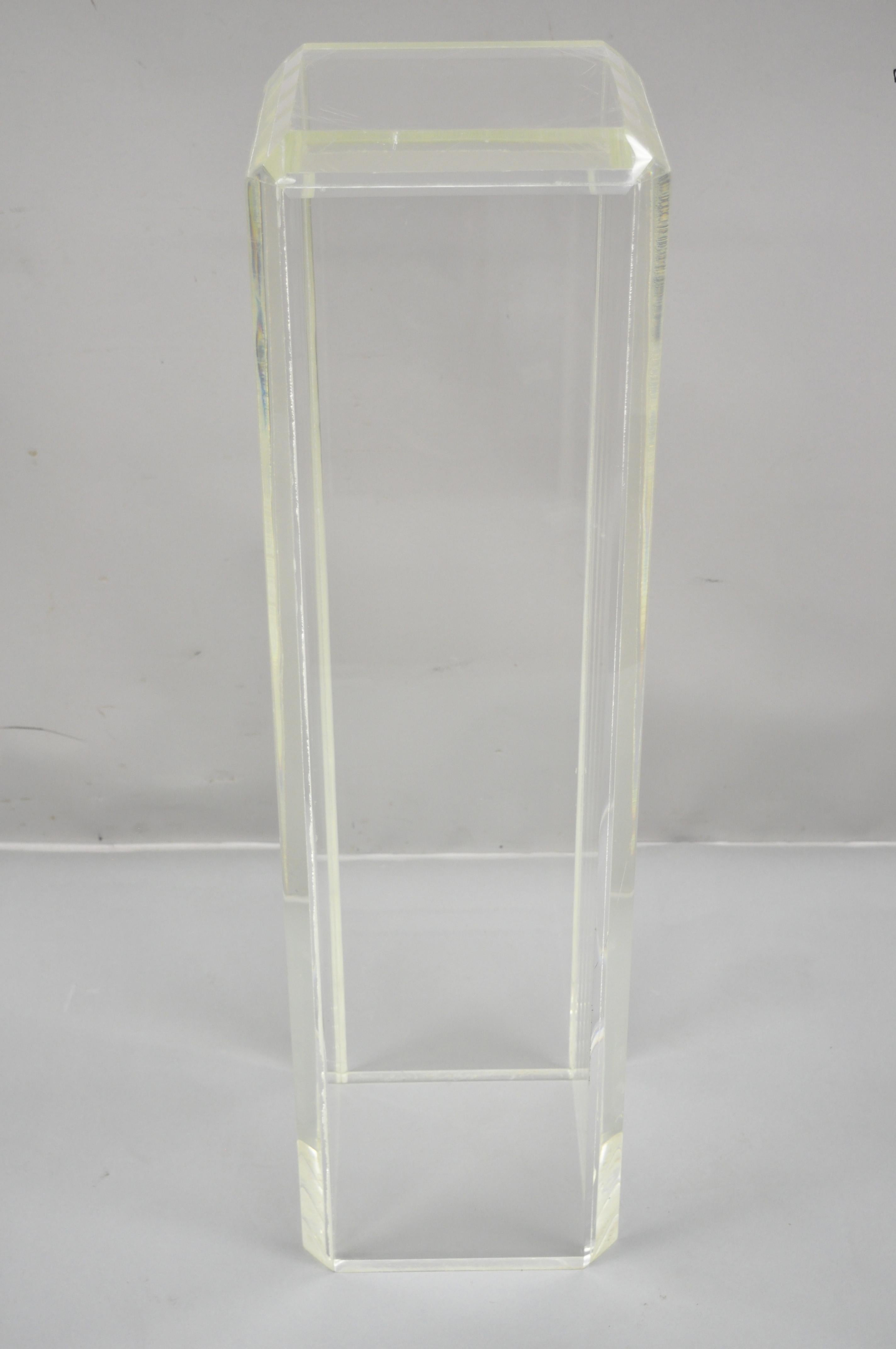 Vintage Mid-Century Modern Clear Lucite Acrylic Pedestal Bust Plant Stand 2