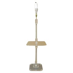Used Mid Century Modern Clear Lucite Occasional Accent Floor Lamp Side Table
