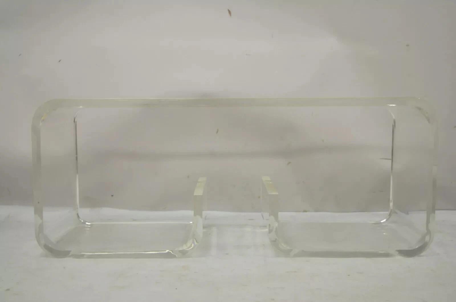 Vintage-Couchtisch aus klarem Lucite mit Schnörkeln, Charles Hollis Jones, Mid-Century Modern im Angebot 6