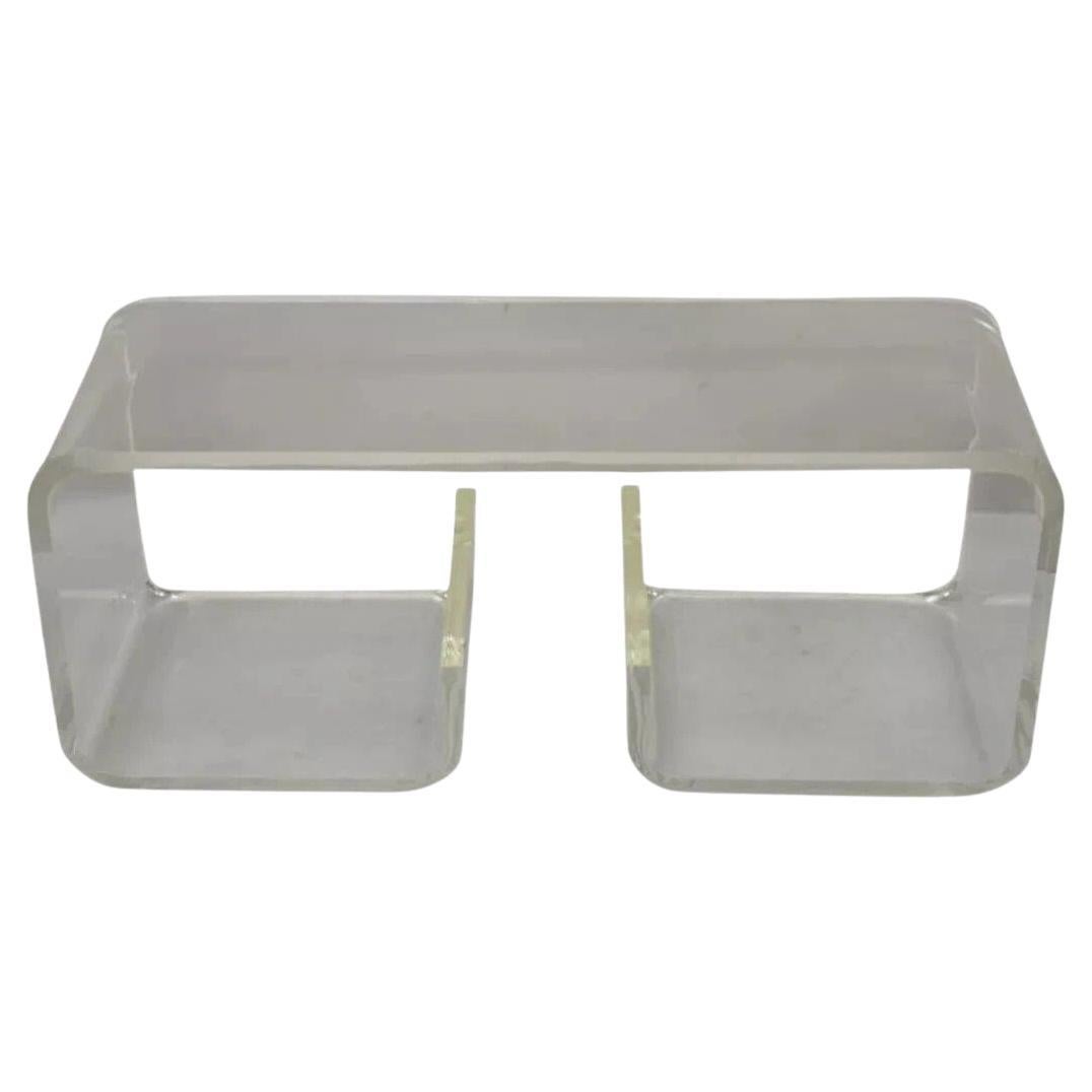 Vintage-Couchtisch aus klarem Lucite mit Schnörkeln, Charles Hollis Jones, Mid-Century Modern im Angebot