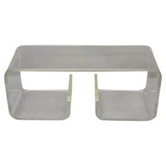 Vintage Mid Century Modern Clear Lucite Scroll Coffee Table Charles Hollis Jones