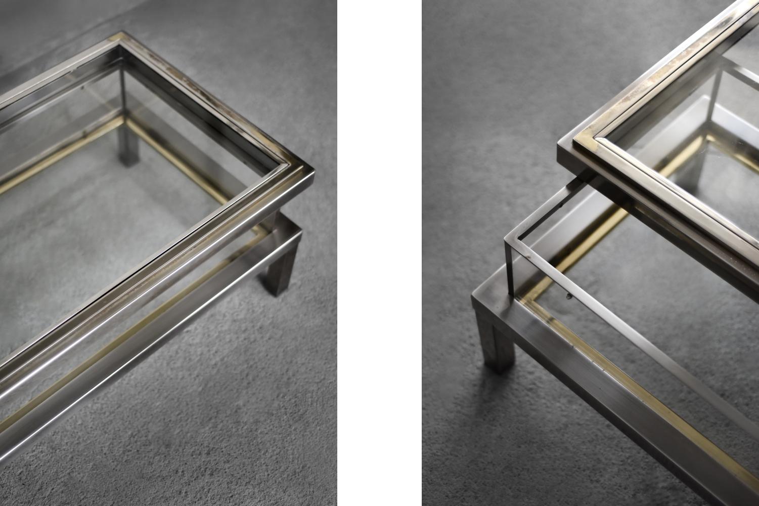 Table basse moderne du milieu du siècle avec étui en verre de la Maison Jansen, 1970 en vente 5