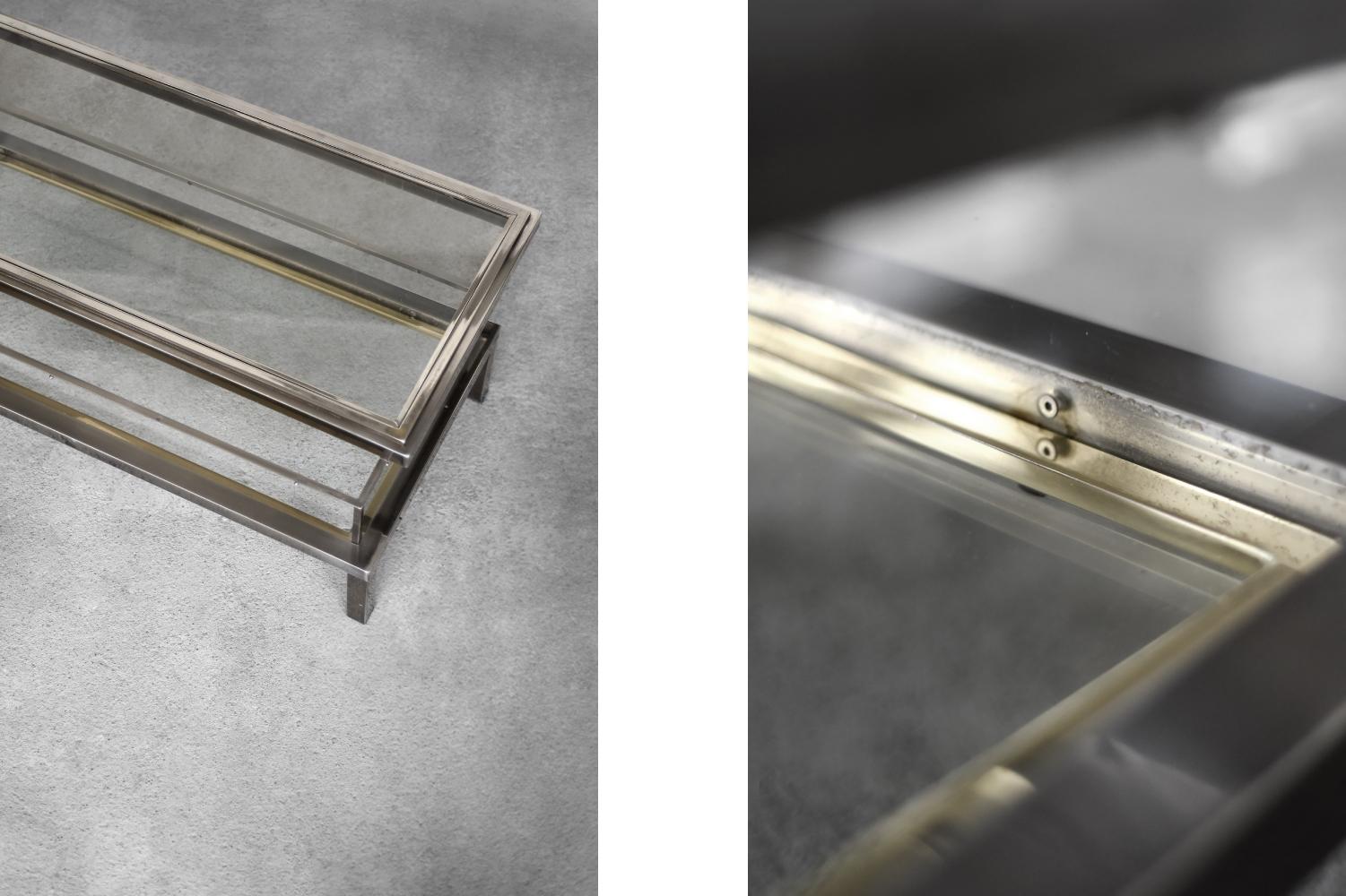 Table basse moderne du milieu du siècle avec étui en verre de la Maison Jansen, 1970 Bon état - En vente à Warszawa, Mazowieckie
