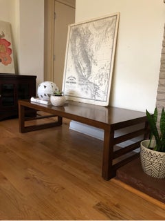 Vintage Mid Century Modern Combed Oak Table Manufacture by Red Lion Co