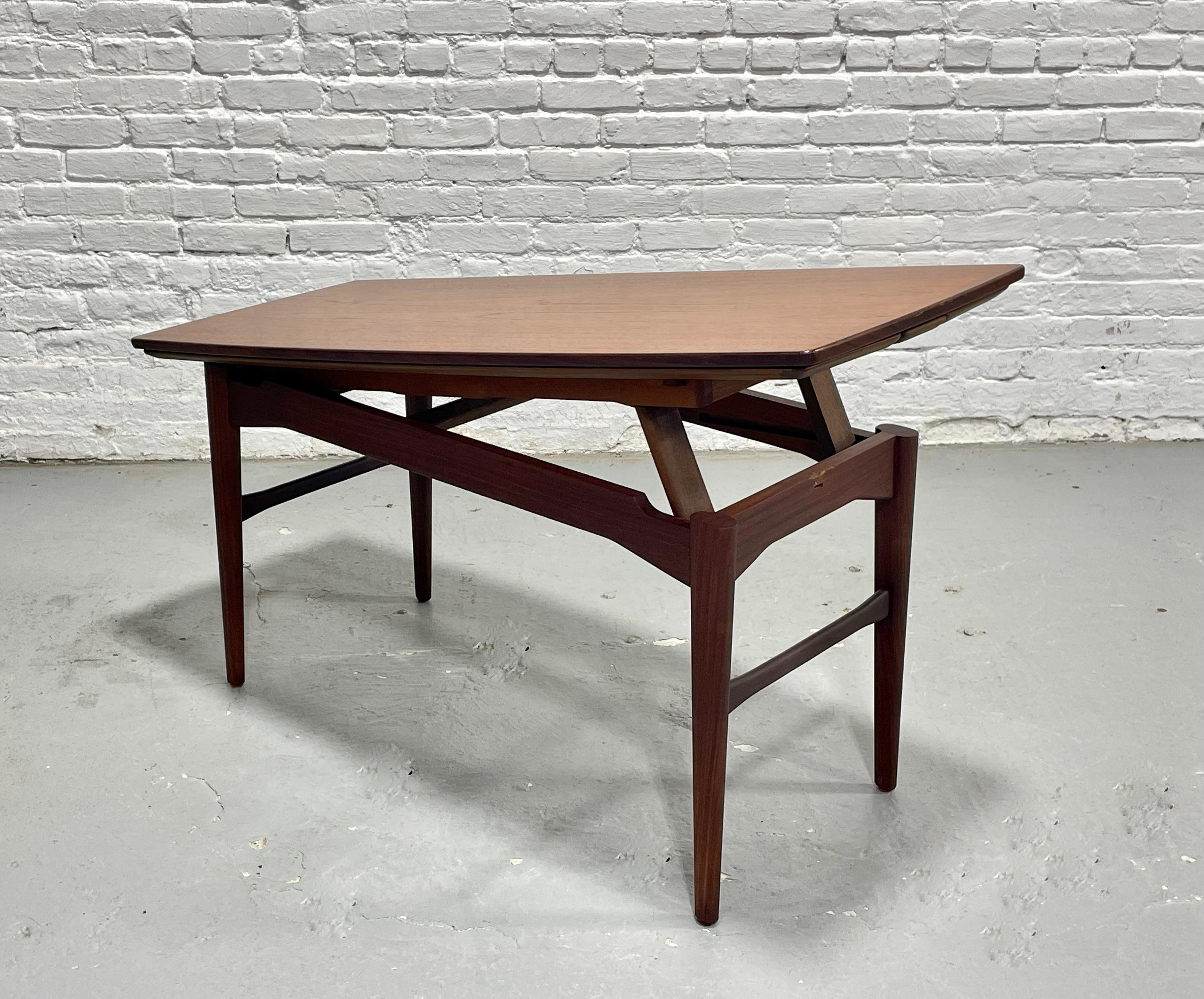 Mesa Convertible Vintage Mid Century Modern - Refinado Diseño Multifuncional Teca en venta